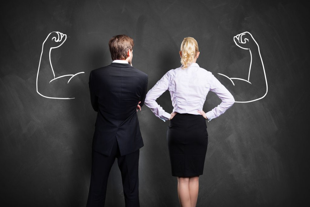 businesspeople with drawing symbolizing power of a team